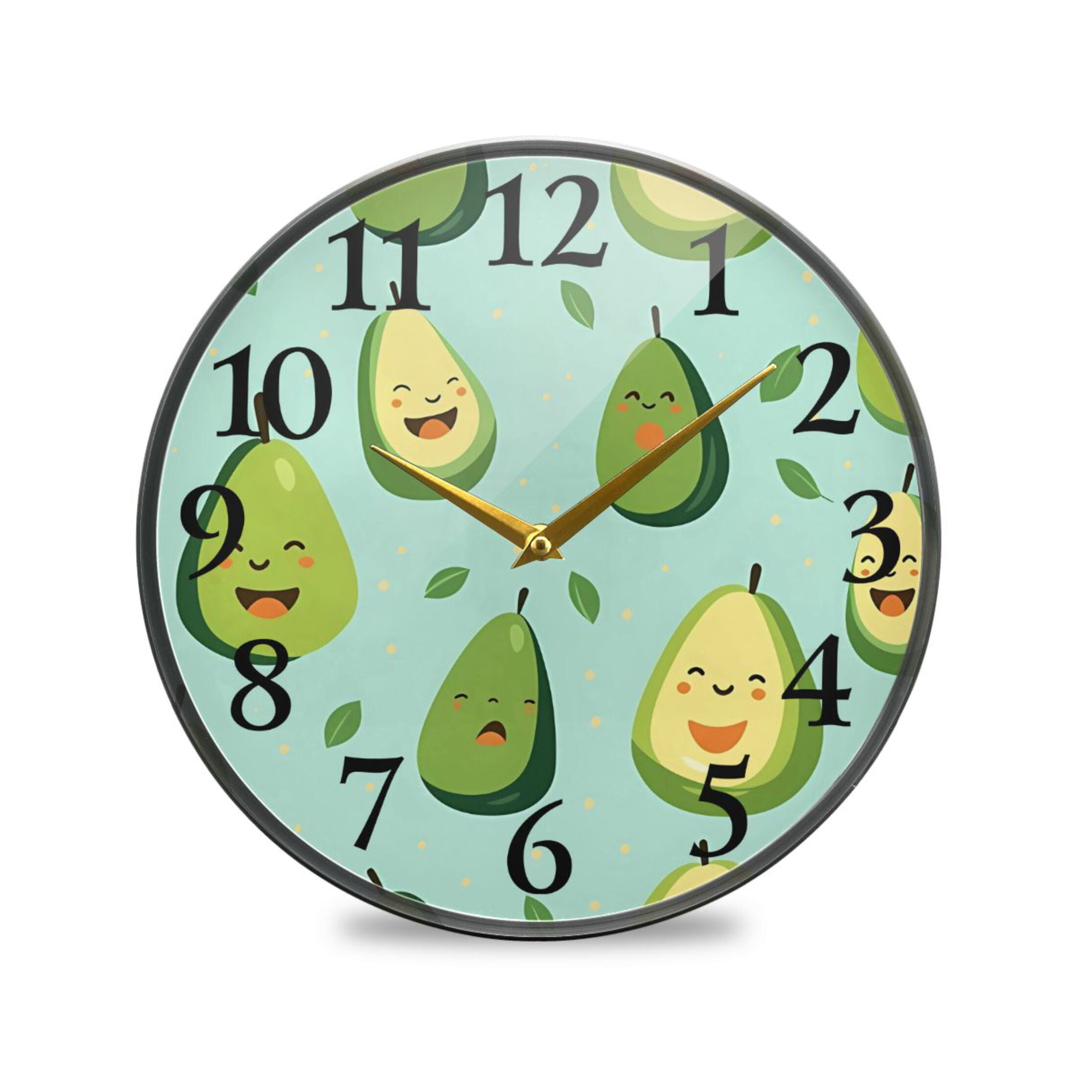 Avocados Wall Clocks Battery Operated 9.5 Inch Round Clock Acrylic ...