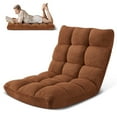 thumbnail image 1 of Avocahom Folding Floor Chair for adult, gaming floor chair, Lazy Sofa Chair w/adjustable backrest, Skin-Friendly Flannel, Lounge Chair for Meditating Gaming Reading, Brown, 1 of 9