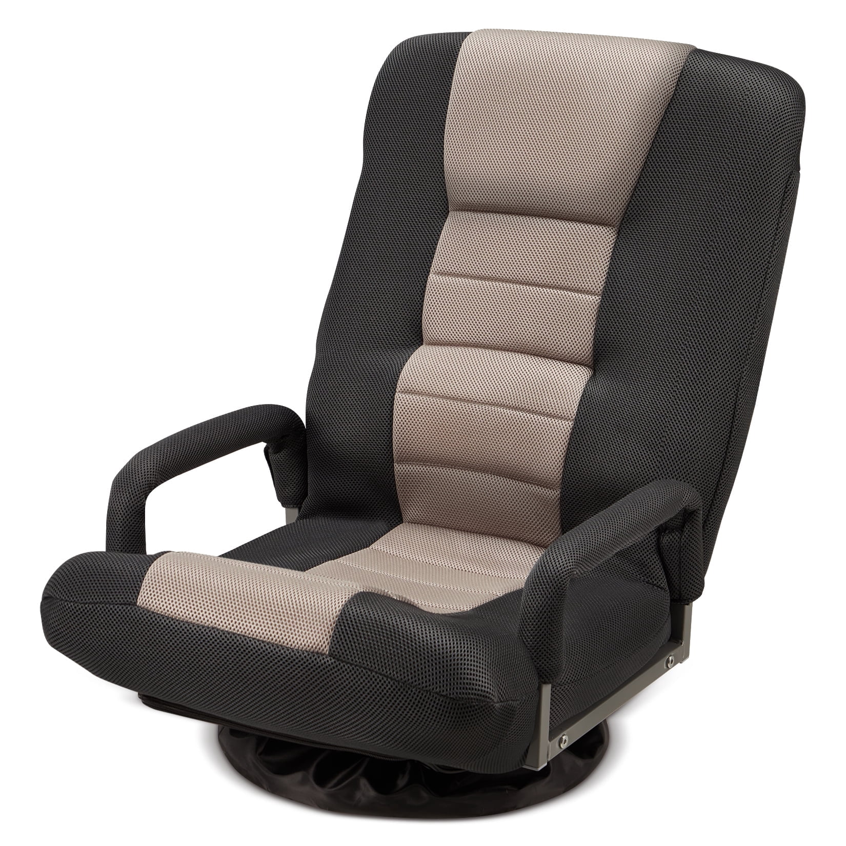 Avocahom Swivel Gaming Floor Chair w/ Armrest Handles, No Assembly gaming chair rocker, Folding Reclining Sofa w/6 Position Adjustable Backrest for Video Games, Watching TV, Reading,Gray