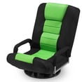 thumbnail image 1 of Avocahom Swivel Gaming Floor Chair w/ Armrest Handles, No Assembly gaming chair rocker, Folding Reclining Sofa w/6 Position Adjustable Backrest for Video Games, Watching TV, Reading,Green, 1 of 9