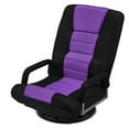 thumbnail image 1 of Avocahom Swivel Gaming Floor Chair w/ Armrest Handles, No Assembly gaming chair rocker, Folding Reclining Sofa w/6 Position Adjustable Backrest for Video Games, Watching TV, Reading,Purple, 1 of 9