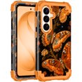 thumbnail image 1 of Avocase for Samsung Galaxy S26 Case,Glow in The Dark,Shockproof Protection Hard PC Soft Flexible TPU Bumper Drop Protective Protective Phone Cover Case for Galaxy S26,Orange Butterfly, 1 of 7