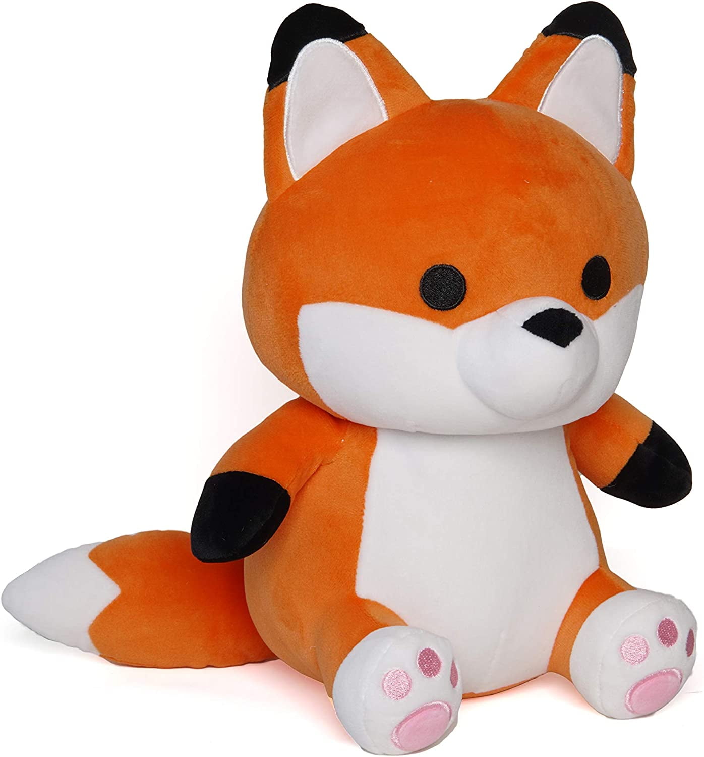 Orange fox girl, wool plush doll, handmade fabric fox toy