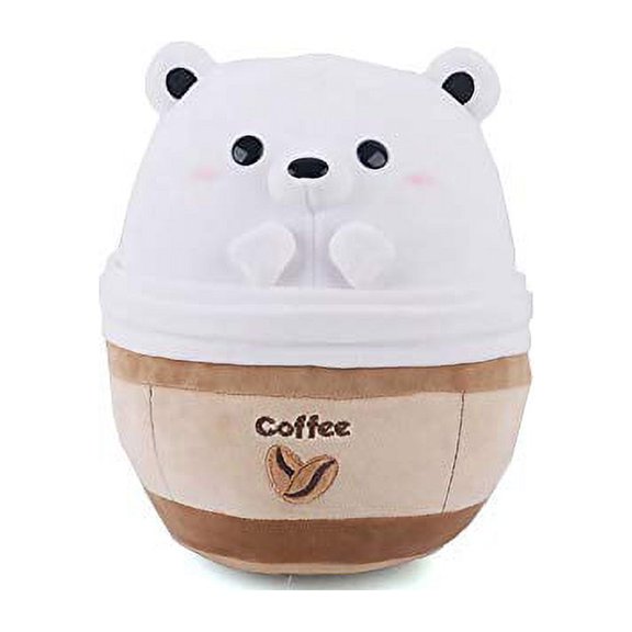 Avocatt Polar Bear Coffee Plushie - 10 Inches Stuffed Bear Ice Frappuccino Plush Stuffed Animal - Hug and Cuddle with Soft Fabric and Stuffing