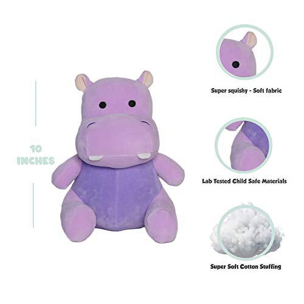 Avocatt Purple Hippo Plush Toy - 10 Inches Stuffed Animal Hippopotamus Plushie - Hug and Cuddle with Squishy Soft Fabric and Stuffing - Cute Toy Gift for Boys and Girls