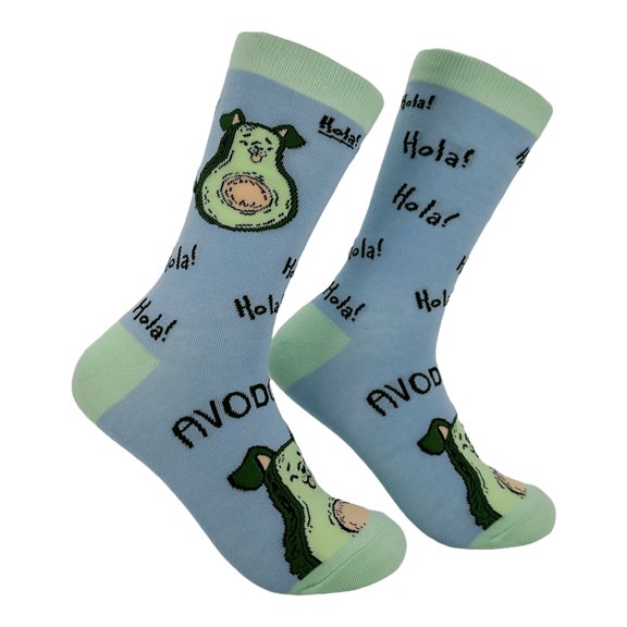 Avodoggo Socks Funny Sarcastic Puppy Graphic Novelty Avocado Footwear for Ladies
