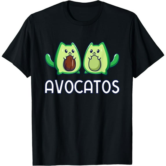 Avogato Avocado Cat Vegan Cat Fruit Unisex T-Shirt for Men Women Kids Toddler,Black Color,Size YXS