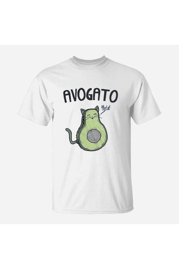 Avogato Funny Avocado Cat Cute Cat Face TShirt