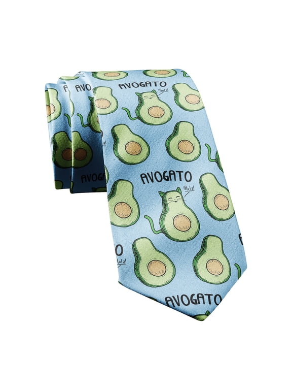 Avogato Necktie Mens Novelty Neckties Cat Funny Ties for Men Nerdy Sarcastic Cat Tie