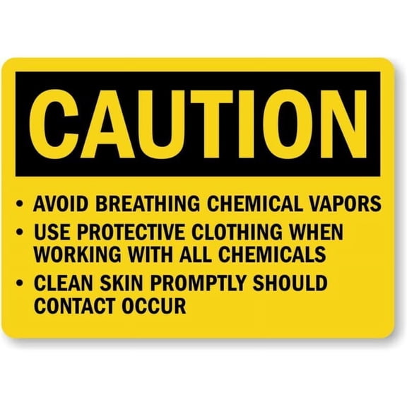 Avoid Breathing Caution Weatherproof Metal Aluminum Sign Size: 8 x 12 Inch
