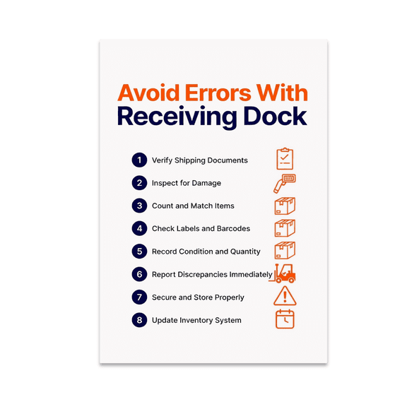 Avoid Errors With Receiving Dock Efficiency Decor - Warehouse Worker - 13x19 Poster Print