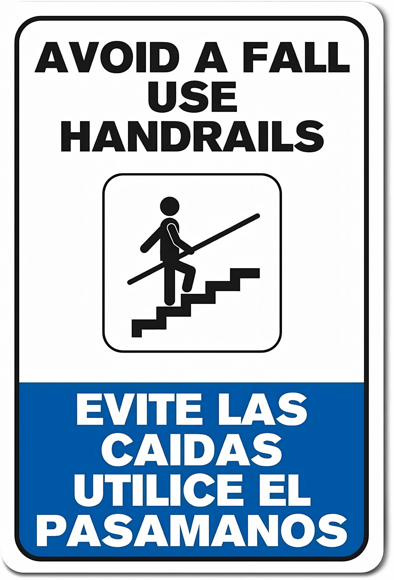 Avoid A Fall Use Handrail Bilingual 8