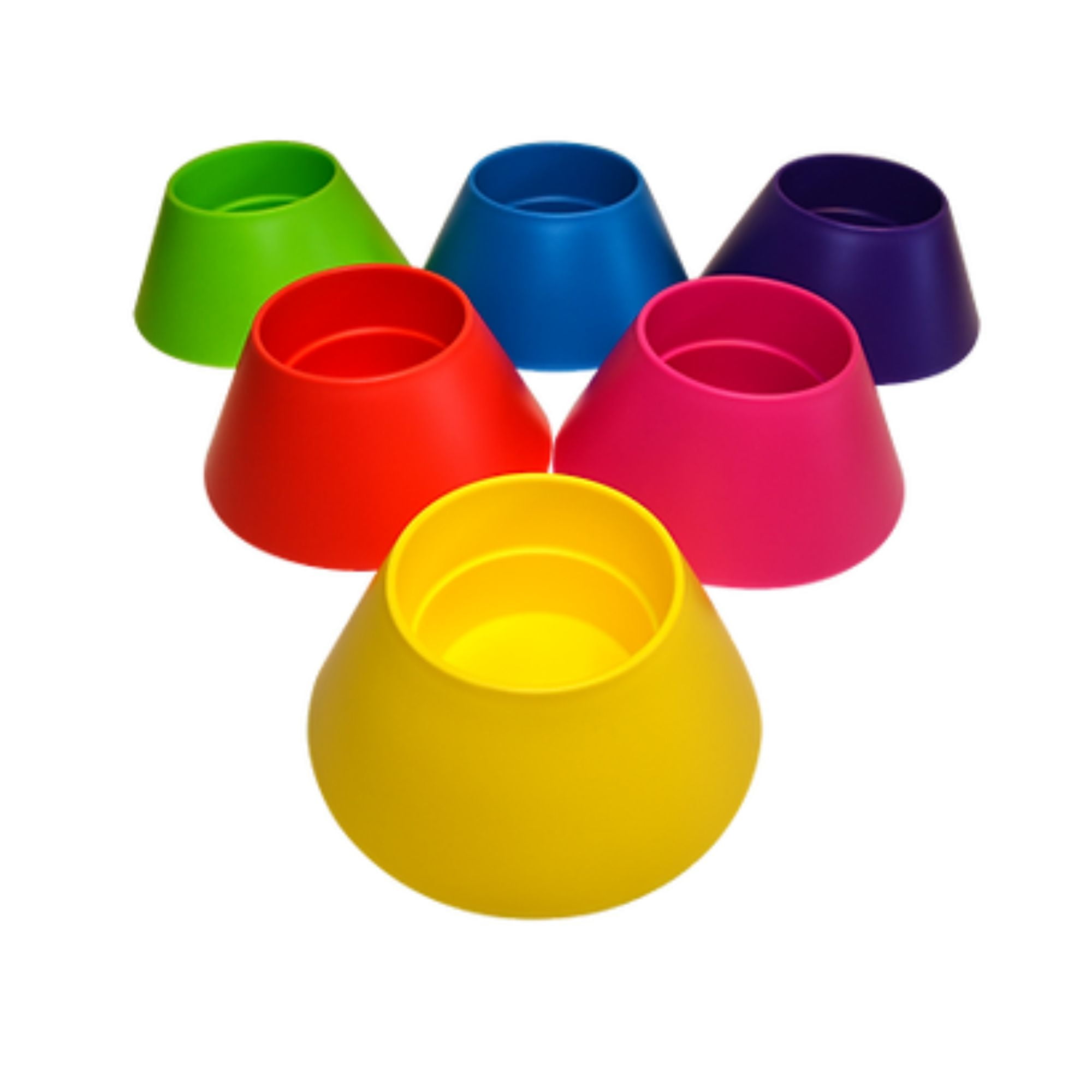 Multicolor Plastic No-Spill Cup Holders for Boats, RVs, and Beach - 6 Pack