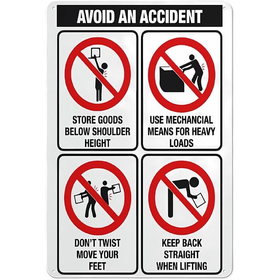 Avoid an Accident Grade Reflective Aluminum Sign 8"x12" - Rust Free Weather Resistant Waterproof, Easy Mount, Safety Warning