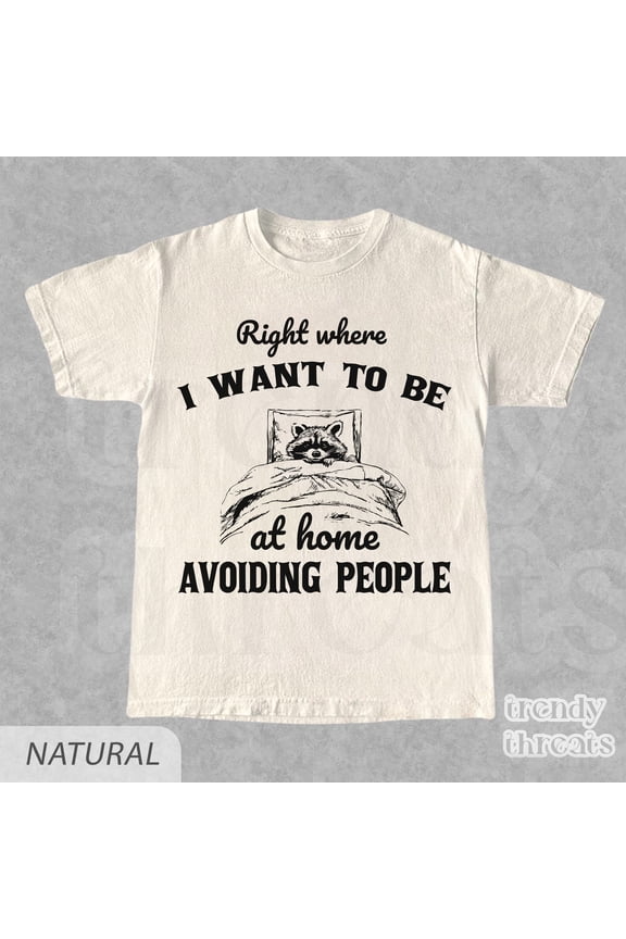 Avoiding People Retro Raccoon T-Shirt Funny Raccoon Shirt Unisex Meme Shirt Trash Panda Te