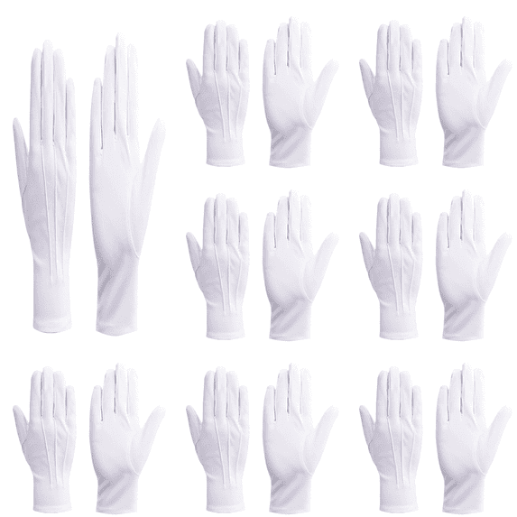 Avolia 2026 White Ceremonial Gloves White Gloves White Cotton Nylon Dress Gloves Suitable for Honor Guards formal Tuxedos
