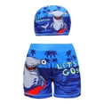 thumbnail image 1 of Avolia Boys Kids Swim Trunks Quick Drying Nylon Breathable Bathing Suit Set Summer Beach Pool Ocean Diving Water Activities Apparel Athletic Outfits with Swim Cap Blue 110, 1 of 2