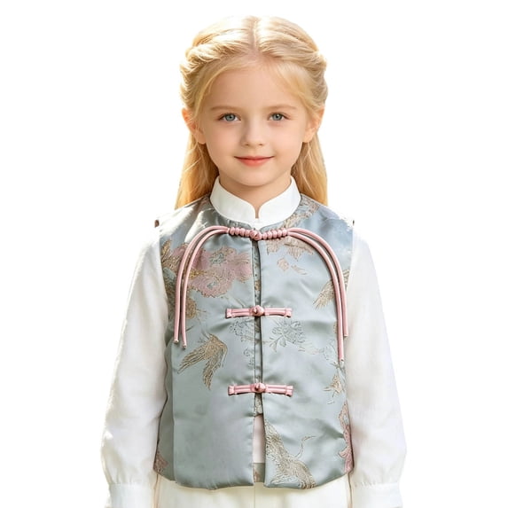 Avolia Girls Boys Traditional Chinese Tang Vest Sleeveless Pullover Top ...