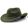 thumbnail image 1 of Avolia Kids Cowboy Hat Lightweight Polyester Western Style Everyday Adventure Cap with Adjustable Fit Army Green One Size, 1 of 2