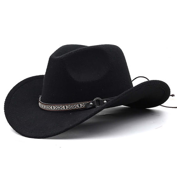 Avolia Kids Cowboy Hat Lightweight Polyester Western Style Everyday Adventure Cap with Adjustable Fit Black One Size