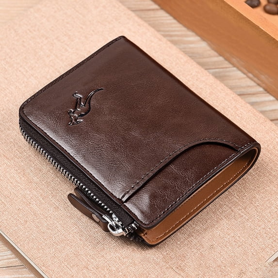 Avolia RFID Blocking Leather Wallet for Men Slim Bifold Credit Card Holder with Zipper Purse Large Capacity - Proof Fashionable Wallet