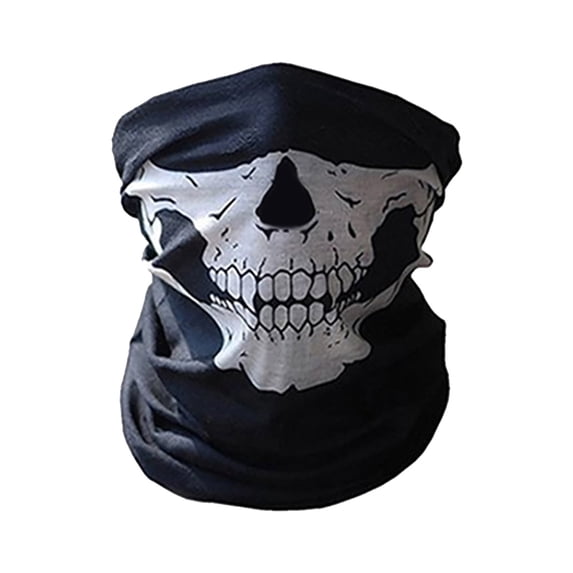 Avolia Skeleton Skull Face Mask Neck Gaiter – Seamless Magic Headscarf for Halloween Riding – Breathable Microfiber Balaclava for Skiin
