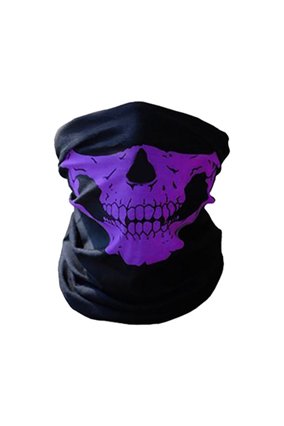 Skeleton Skull Face Mask Neck Gaiter – Seamless Magic Headscarf for Halloween Riding – Breathable Microfiber Balaclava for Skiin