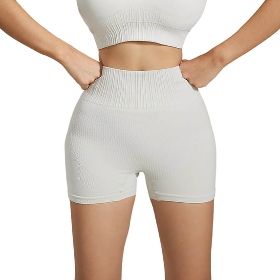 Avolia Women's High Waisted Compression Yoga Shorts Seamless Lifting Gym Training Shorts