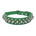 thumbnail image 1 of Avolia XXL Cool Spiked Studded Dog Collar, Adjustable PU Leather Pet Collar with Sturdy D-Ring for Small, Medium & Large Dogs (Size/Colour as Pictured),Green,L, 1 of 8