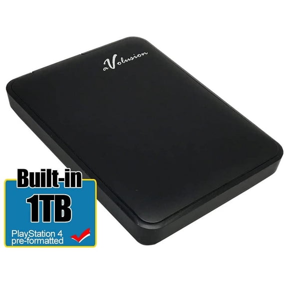 Avolusion 1TB USB 3.0 Portable External PS4 Hard Drive (PS4 Pre-Formatted) HD250U3-Z1 - w/2 Year Warranty
