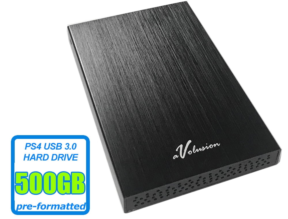 Avolusion HD250U3 500GB USB 3.0 Portable External Gaming PS4 Hard Drive - Black (PS4 Pre-Formatted) - Retail w/2 Year Warranty