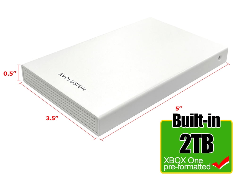 Avolusion HD250U3-WH 2TB USB 3.0 Portable XBOX One External Gaming Hard Drive (XBOX Pre-Formatted, White) - 2 Year Warranty