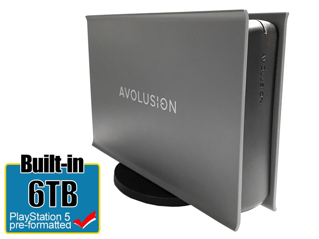 Avolusion PRO-5X Series 6TB USB 3.0 External Gaming Hard Drive for PS5 Game Console (Grey) - 2 Year Warranty