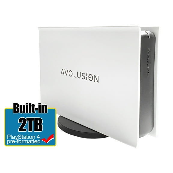 Avolusion PRO-5X Series 2TB USB 3.0 External Gaming Hard Drive for PS4 Original, Slim & Pro (White) - 2 Year Warranty