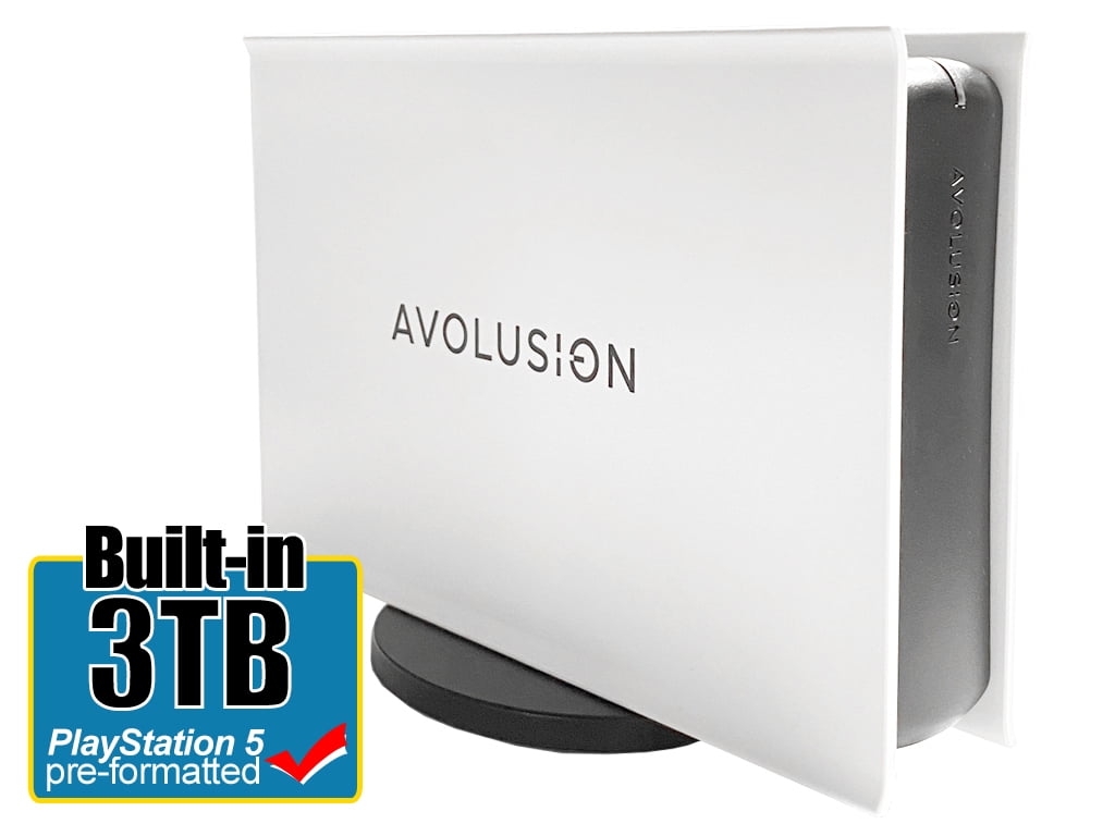 Avolusion PRO-5X Series 3TB USB 3.0 External Gaming Hard Drive for PS5 Game Console (White) - 2 Year Warranty