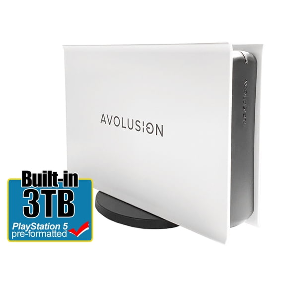 Avolusion PRO-5X Series 3TB USB 3.0 External Gaming Hard Drive for PS5 Game Console (White) - 2 Year Warranty