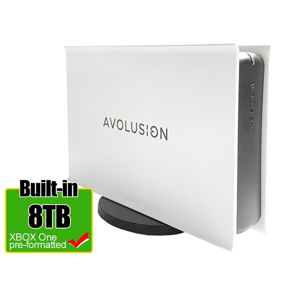 Avolusion PRO-5X Series 8TB USB 3.0 External Gaming Hard Drive for XBOX One Original, S & X (White) - 2 Year Warranty