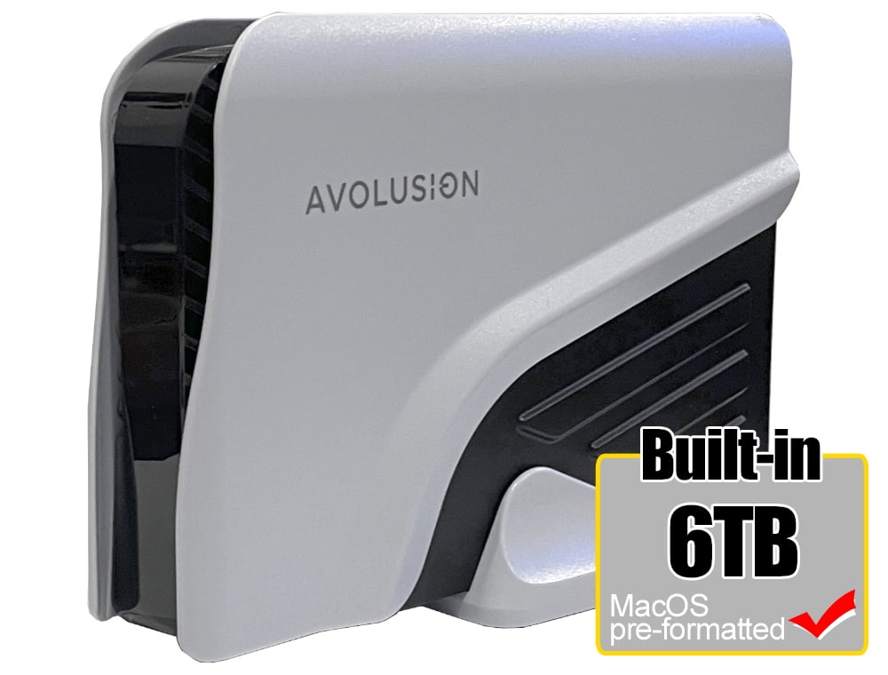 Avolusion PRO-Z Series 6TB USB 3.0 External Hard Drive for MacOS (White) - 2 Year Warranty