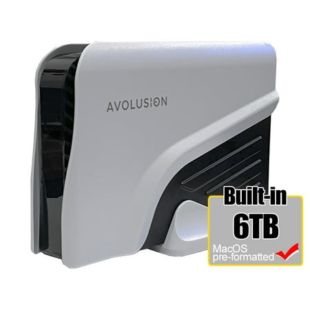 Avolusion PRO-Z Series 6TB USB 3.0 External Hard Drive for MacOS (White) - 2 Year Warranty