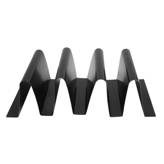 Avon 12" Black Four Slot Metal Taco Tray