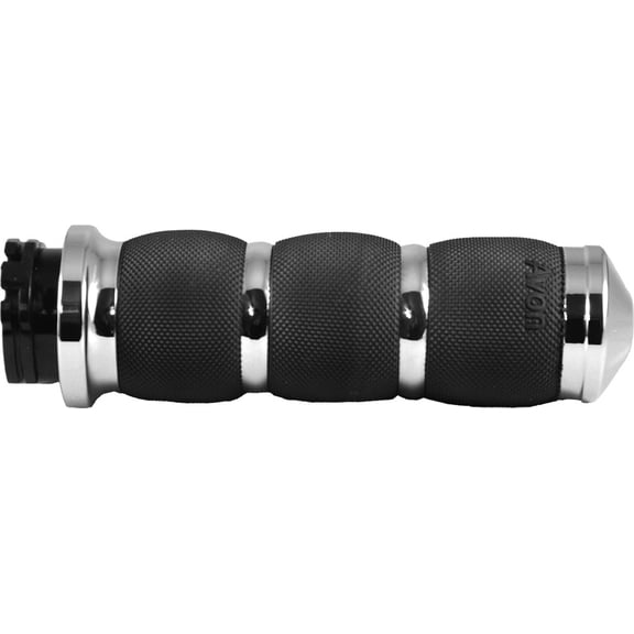 Avon Air Cush Heated Chrome/Black 1" Cable-Style Handlebar Grips (AIR-90-HT)