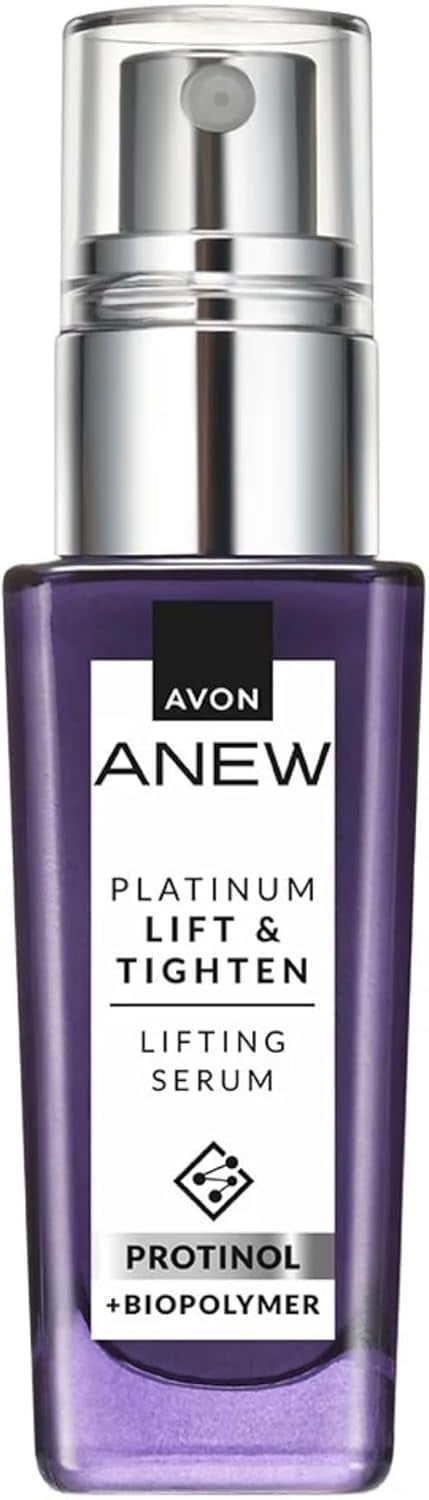 Avon Anew Platinum Lift & Tighten Serum 30ml, Lifts, Smooths and Contours, Dual Collagen Boost, Strengthens the look of Skin's Surface, Cruelty Free