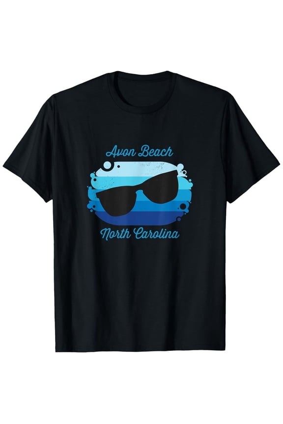 Avon Beach NC North Carolina Nautical Surfer Graphic T-Shirt - Casual Crew Neck, Short Sleeve, Regular Fit, All-Season Essential for Men & Women, Perfect for Daily Wear, Vacations, Parties, or Gifts,
