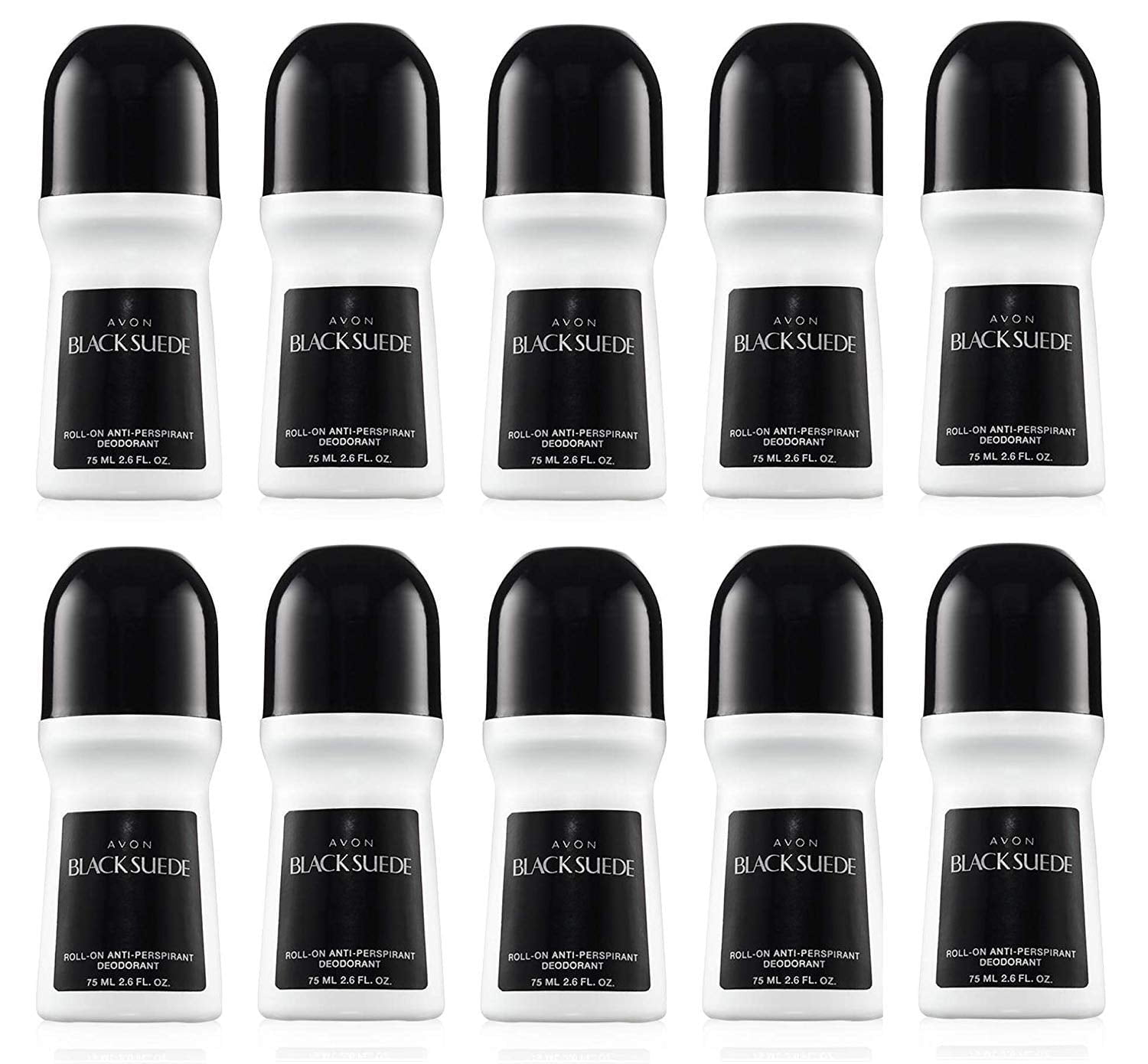 Avon - Black Suede Deodorant 2.6 oz./75ml - Antiperspirant Deodorant Anti-Whitening - Non-Staining - Quick-Drying Formula - 10 Pack