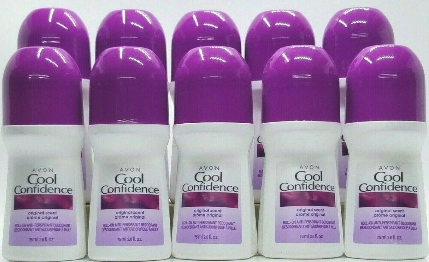 Avon COOL CONFIDENCE Original Scent Roll-on Deodorant 2.6 fl.oz LOT of 10