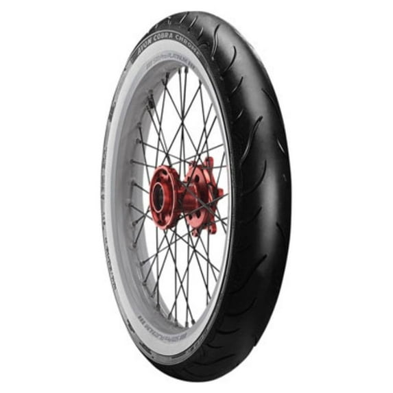 Avon Cobra Chrome AV91 Front Motorcycle Tire MH90-21 (56V) Wide White Wall for Harley-Davidson Softail Standard FXST 1999-2006