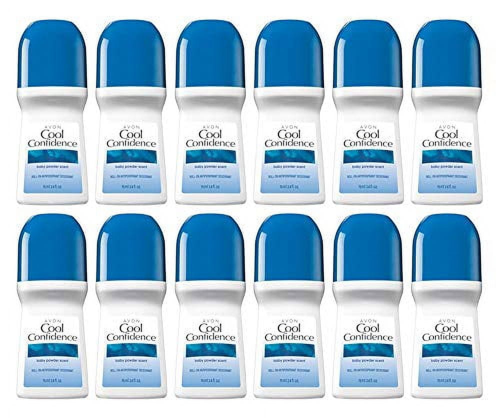 Avon Cool Confidence Baby Powder Roll-on Anti-perspirant Deodorant 2.6 oz (12-Pack)
