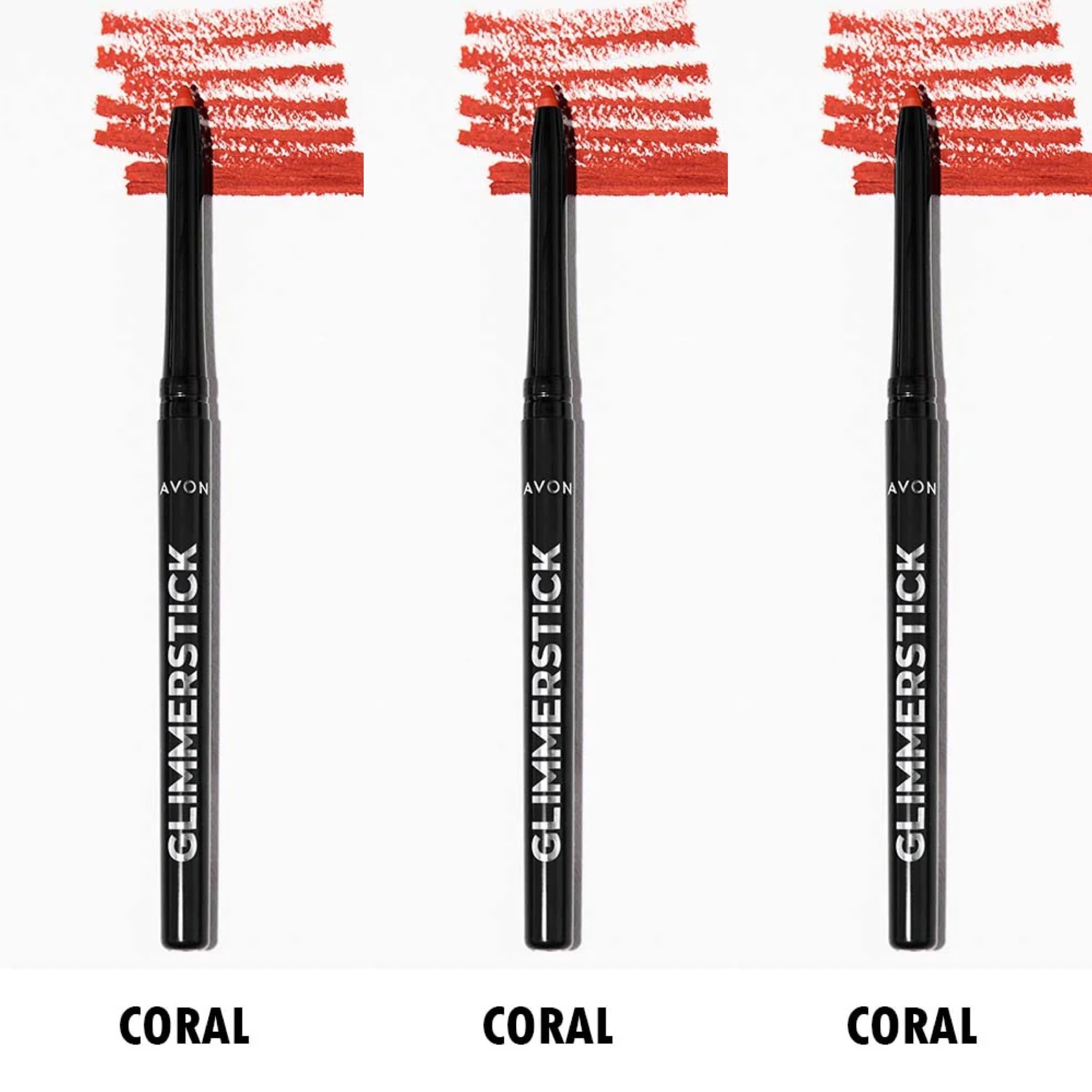 Avon Glimmersticks Retractable Lip Liner / CORAL / SET OF 3