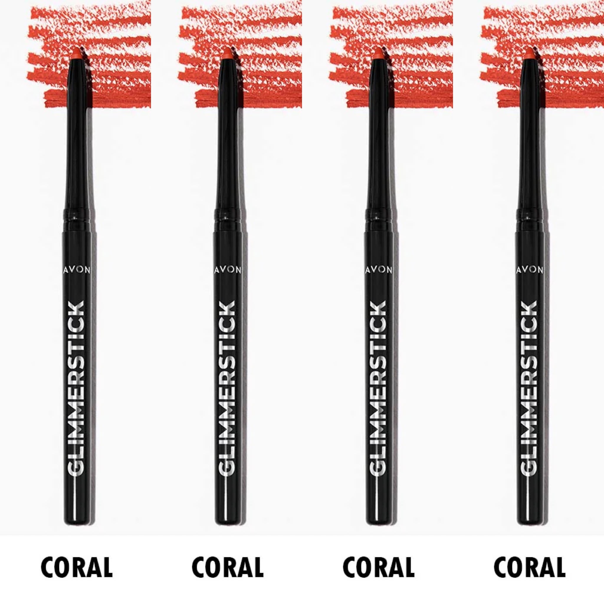 Avon Glimmersticks Retractable Lip Liner / CORAL / SET OF 4