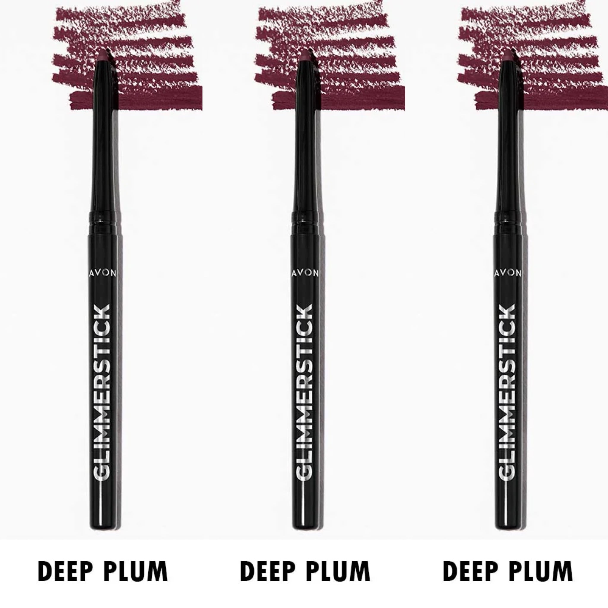 Avon Glimmersticks Retractable Lip Liner, Deep Plum, Set of 3
